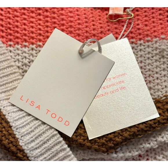 Lisa Todd V Neck Striped Sweater NWT Size Small - Picture 4 of 4